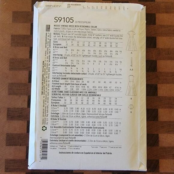 Simplicity 9105 - Uncut - 1950s Vintage Reproduction - Sizes 6-14 - Picture 2 of 3